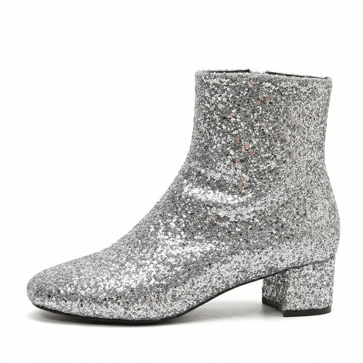 Echoarchiv | Glitzernde Ankle Boots Mit Blockabsatz