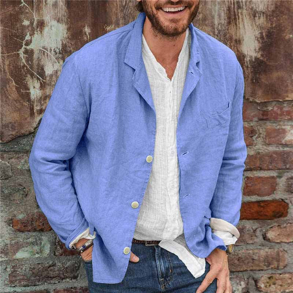 Echoarchiv | Leichte Sommerjacke aus einer Baumwoll-Leinen-Mischung für Männer