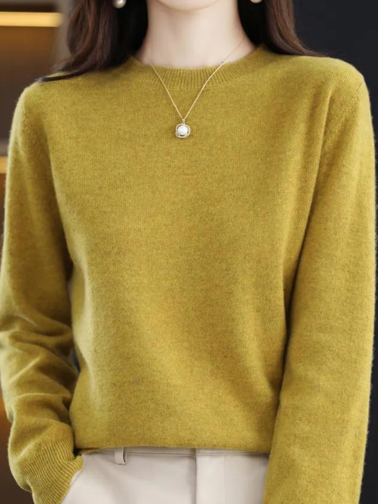Bequemer Wollpullover mit langen Ärmeln – Mavelle