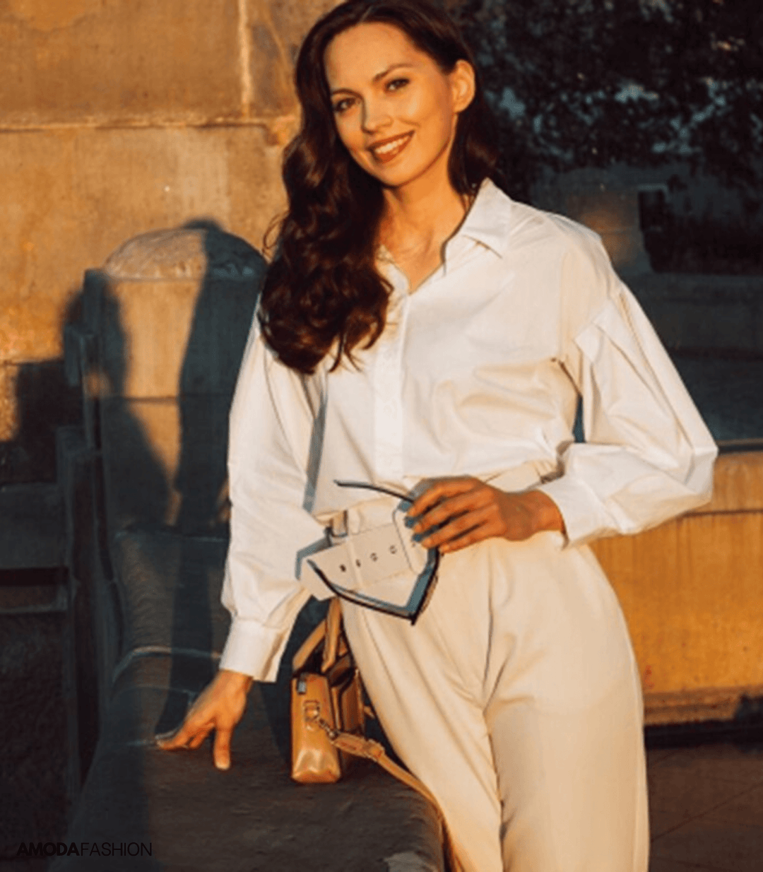 Echoarchiv lockere Bluse mit Laternenärmeln