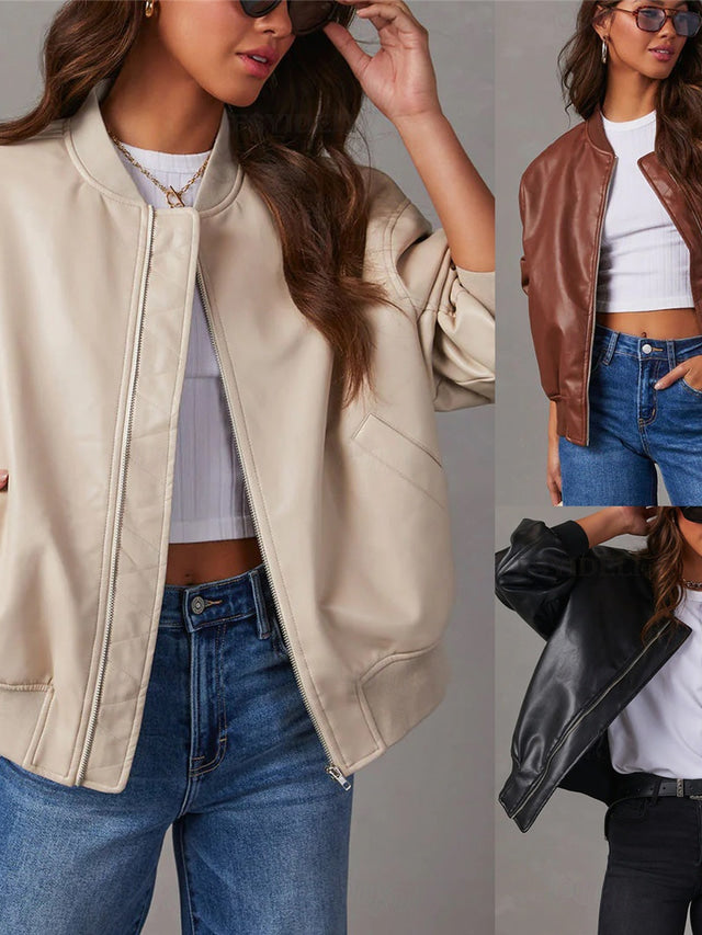 Echoarchiv | Lockere Lederjacke für Damen