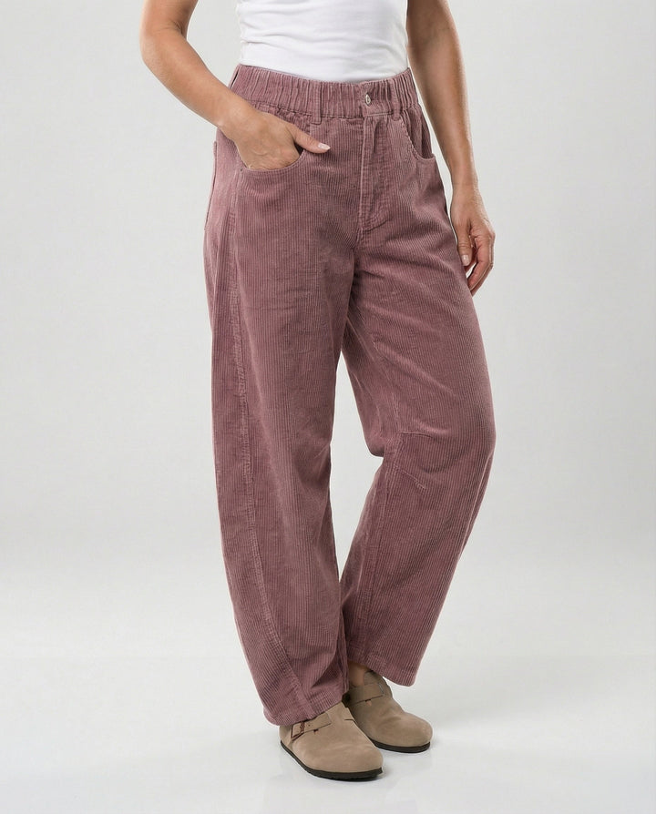 Damen Cordhose Damen weit High Waist