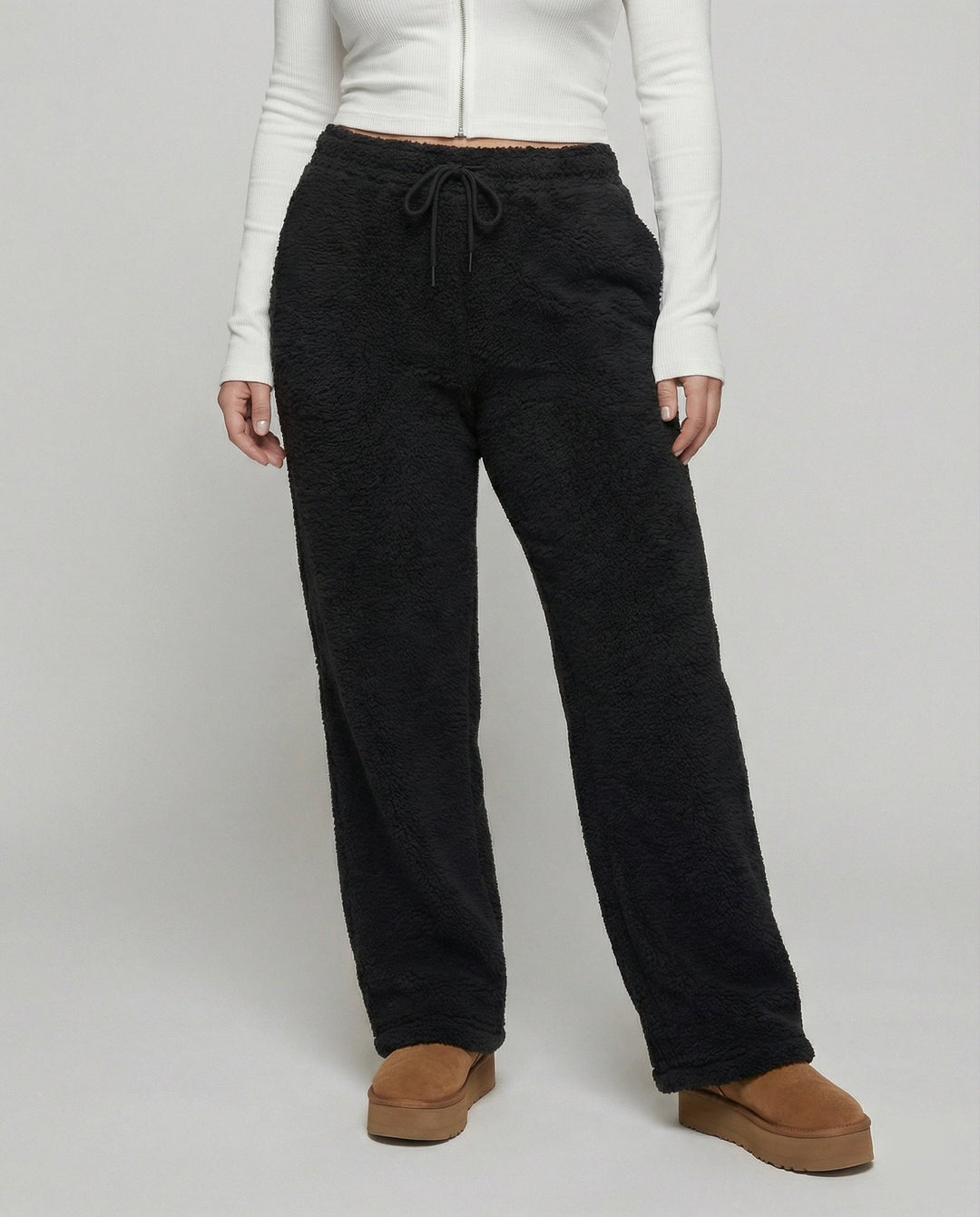 Damen kuschelige Fleece-Hose mit weitem Schnitt Echoarchiv