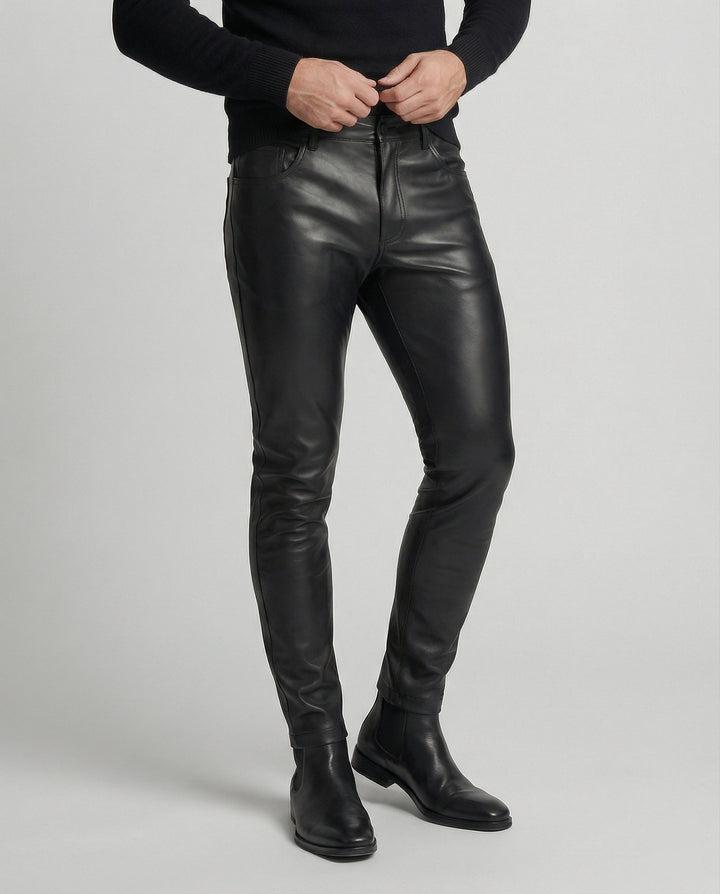 Herren Kunstleder Hose Slim Fit – Sorevano