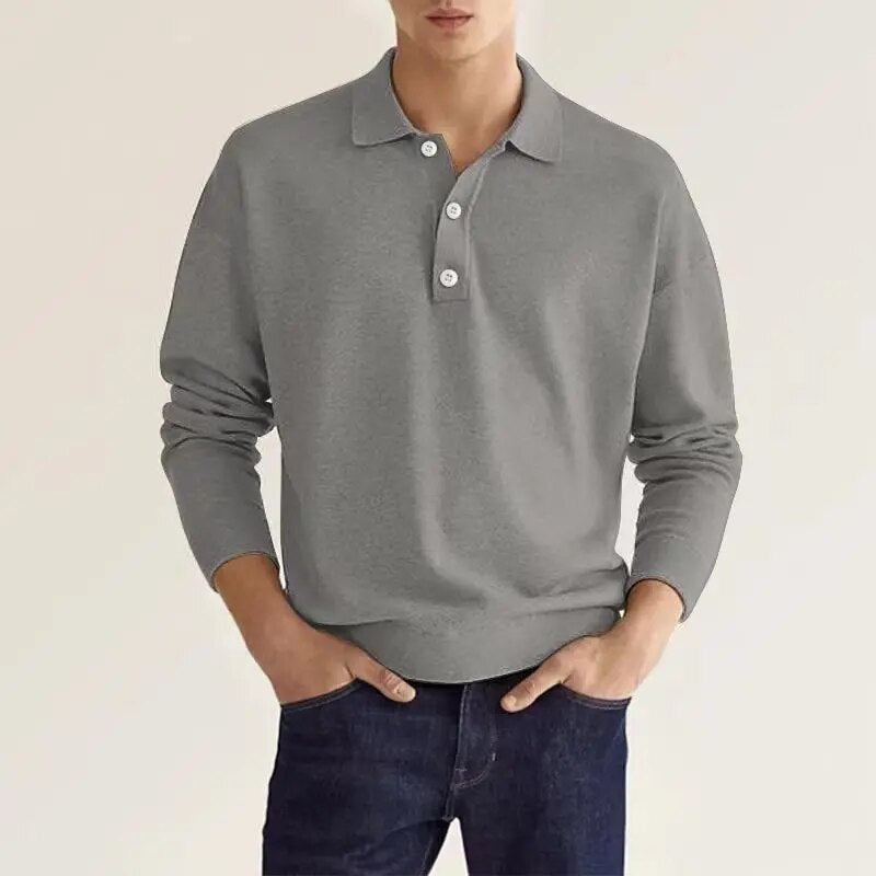 Handgefertigtes Poloshirt mit langen Ärmeln – Cavello