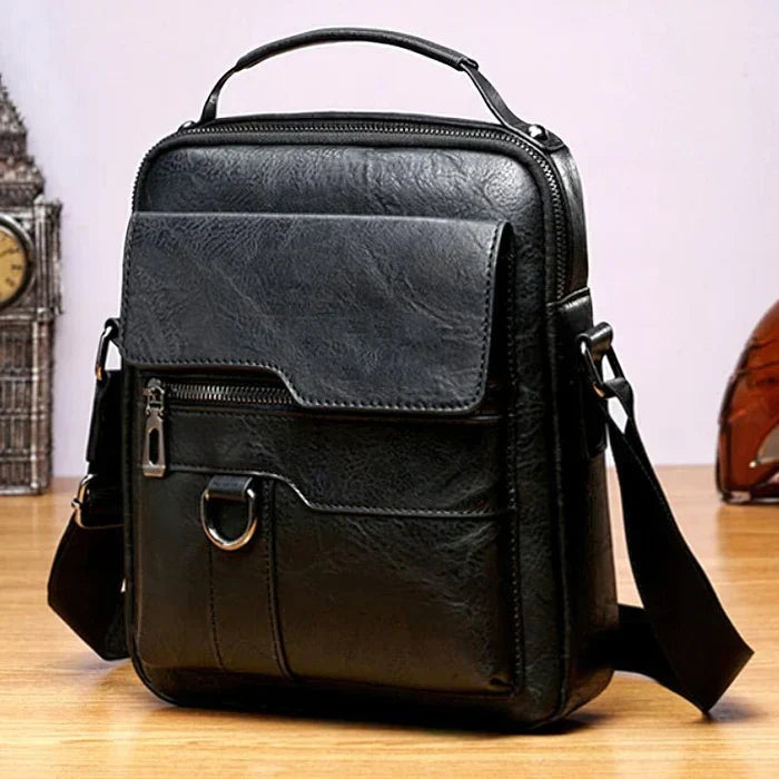 Damen Elegante Leder Schultertasche mit Reißverschluss & Verstellbarem Schulterriemen | Echoarchiv