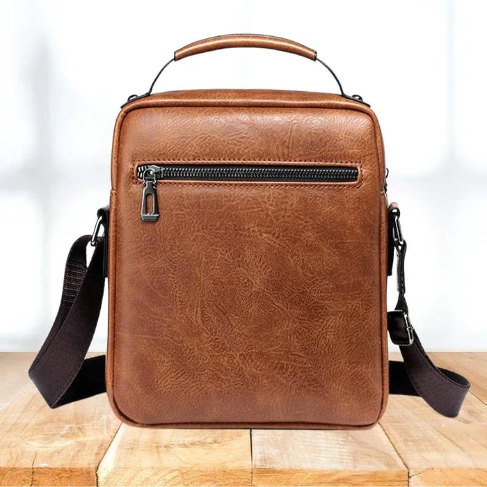 Damen Elegante Leder Schultertasche mit Reißverschluss & Verstellbarem Schulterriemen | Echoarchiv