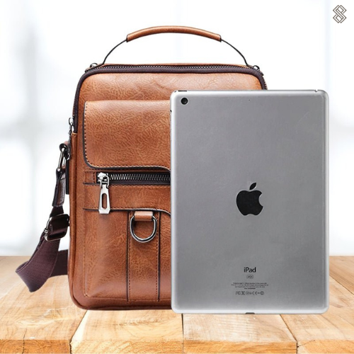 Damen Elegante Leder Schultertasche mit Reißverschluss & Verstellbarem Schulterriemen | Echoarchiv