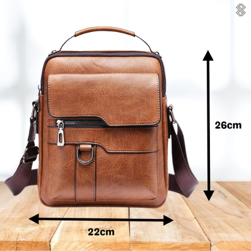 Damen Elegante Leder Schultertasche mit Reißverschluss & Verstellbarem Schulterriemen | Echoarchiv