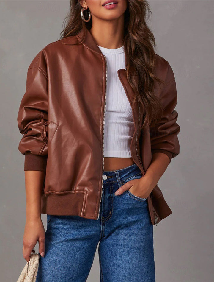 Echoarchiv | Lockere Lederjacke für Damen