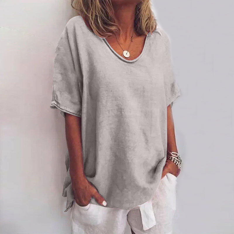 Echoarchiv | Damen Rundhals-Shirt Unifarben