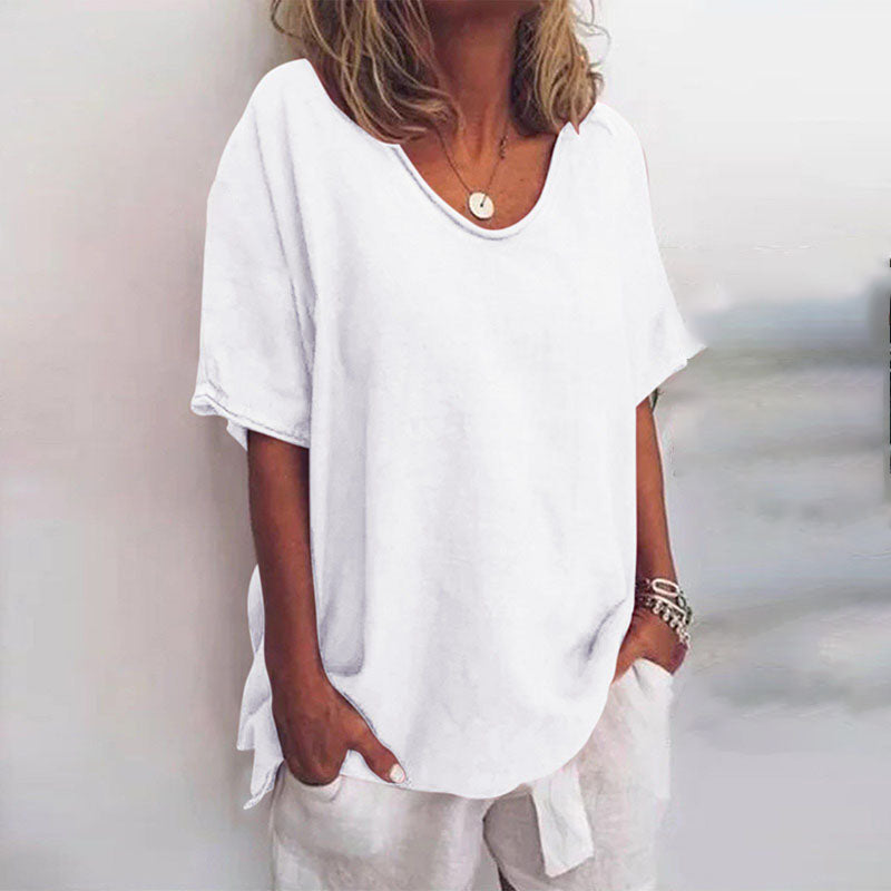 Echoarchiv | Damen Rundhals-Shirt Unifarben