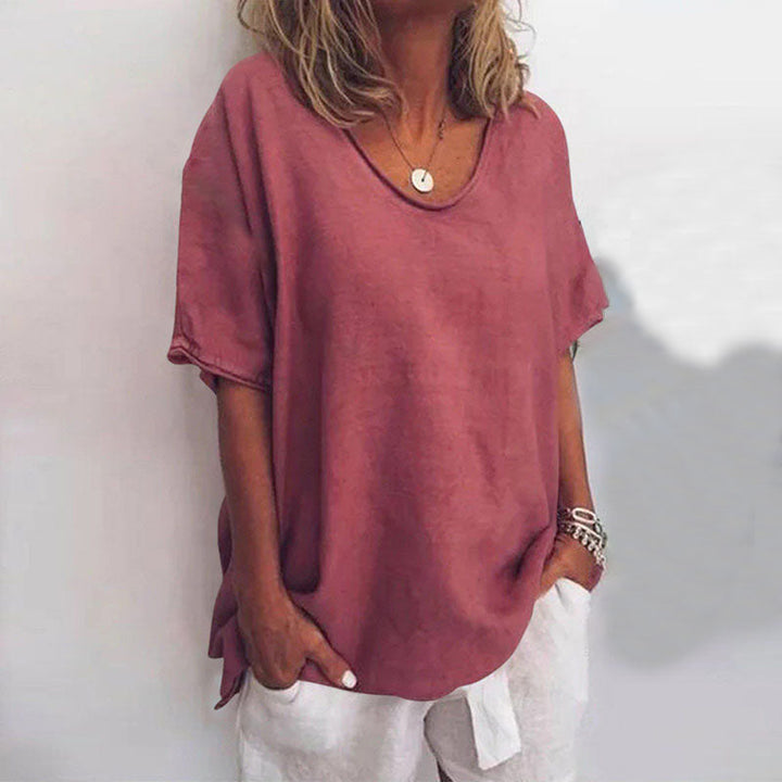 Echoarchiv | Damen Rundhals-Shirt Unifarben