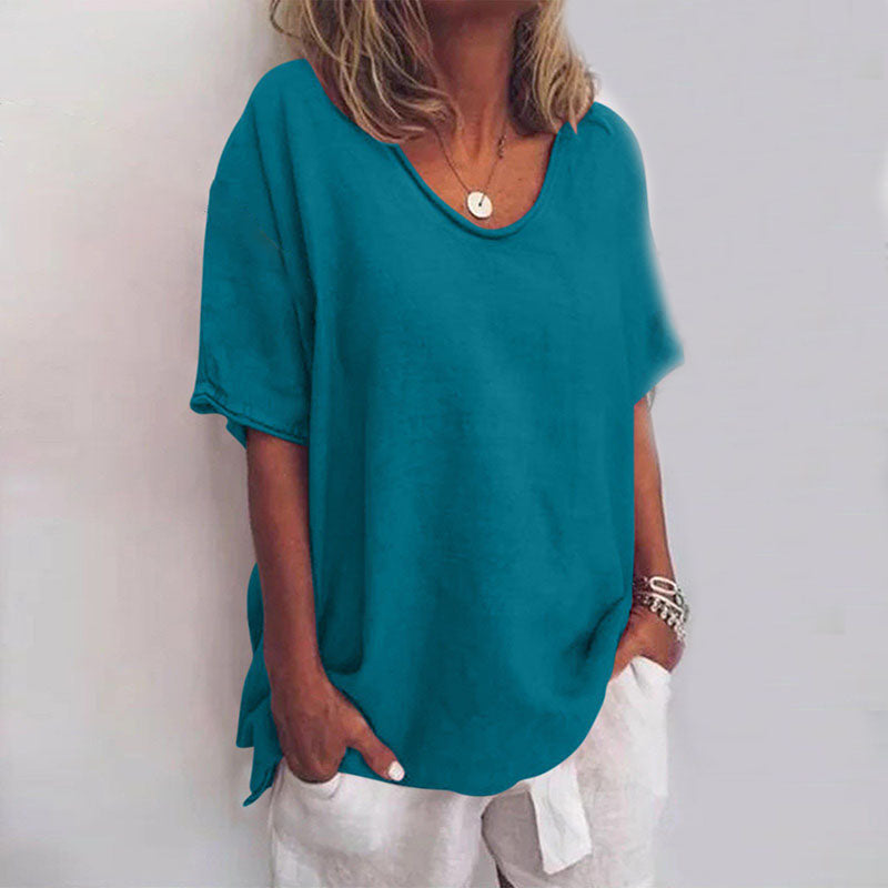 Echoarchiv | Damen Rundhals-Shirt Unifarben