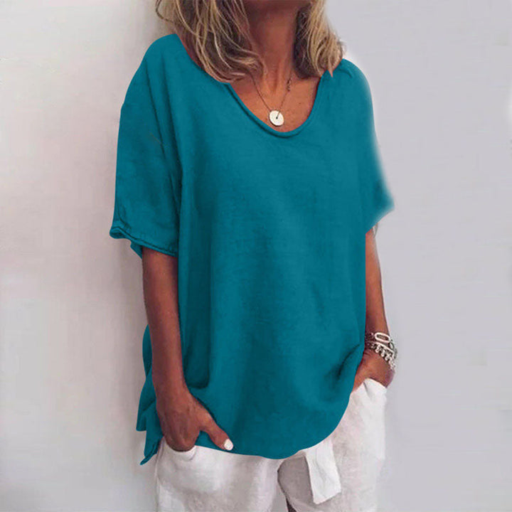 Echoarchiv | Damen Rundhals-Shirt Unifarben