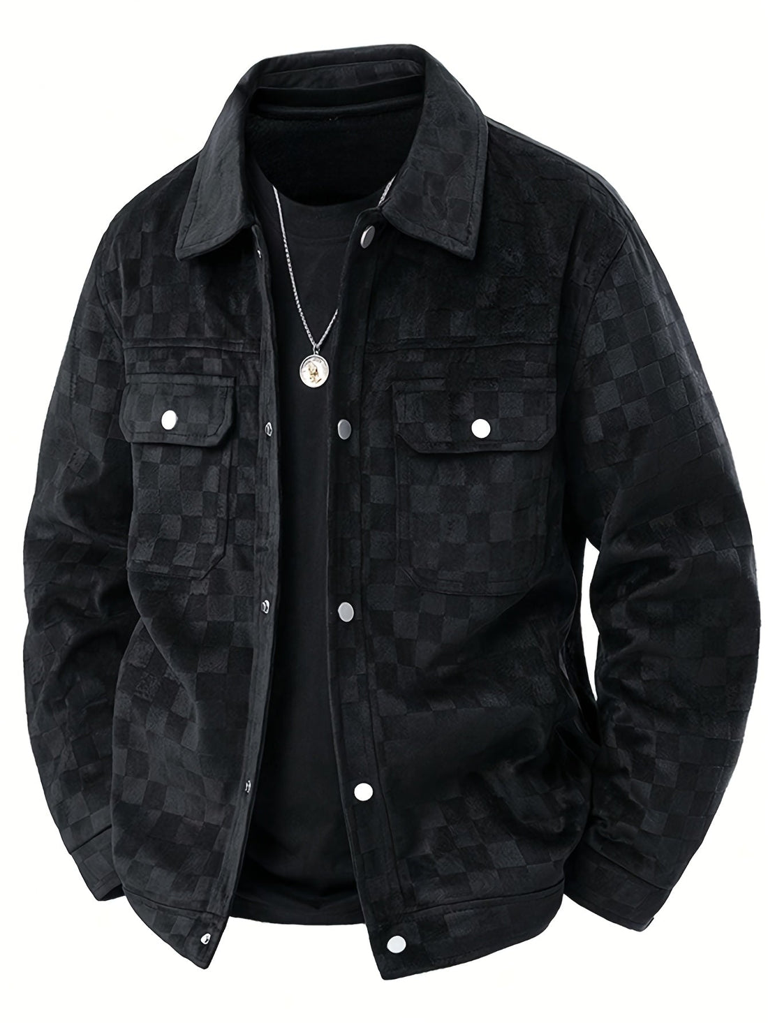 Karierte Wildlederjacke – Valtoré