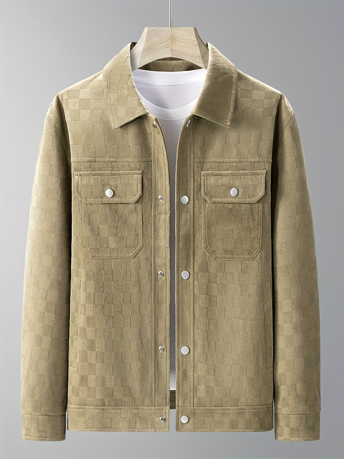Karierte Wildlederjacke – Valtoré