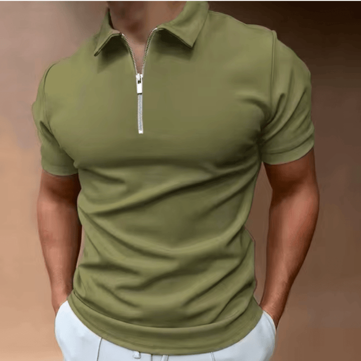 Echoarchiv | Herren Polo Shirt Polo mit Reißverschluss und Kragen Klassisches Design & Elegant