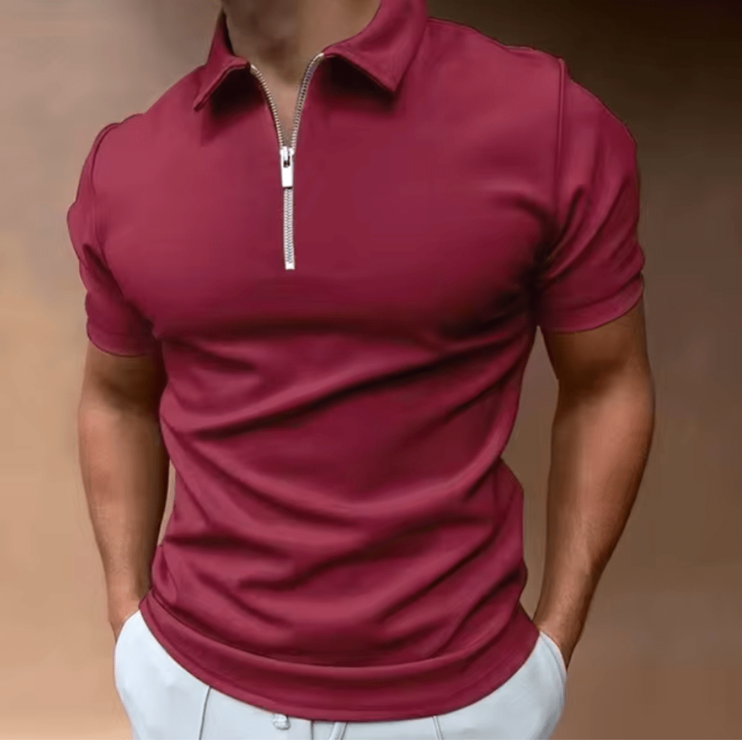 Echoarchiv | Herren Polo Shirt Polo mit Reißverschluss und Kragen Klassisches Design & Elegant