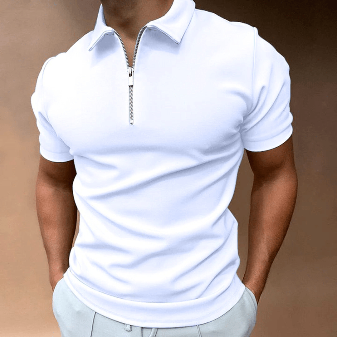 Echoarchiv | Herren Polo Shirt Polo mit Reißverschluss und Kragen Klassisches Design & Elegant