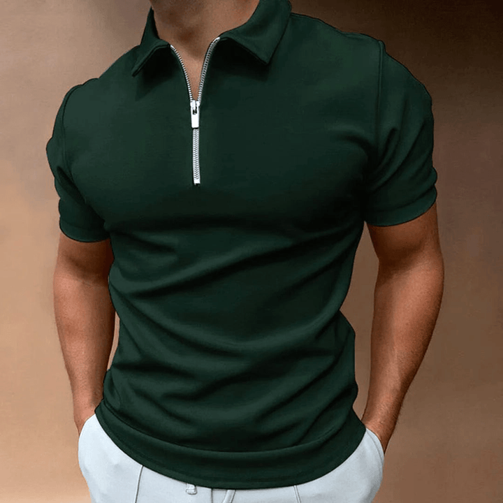 Echoarchiv | Herren Polo Shirt Polo mit Reißverschluss und Kragen Klassisches Design & Elegant