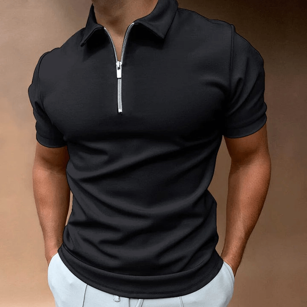 Echoarchiv | Herren Polo Shirt Polo mit Reißverschluss und Kragen Klassisches Design & Elegant