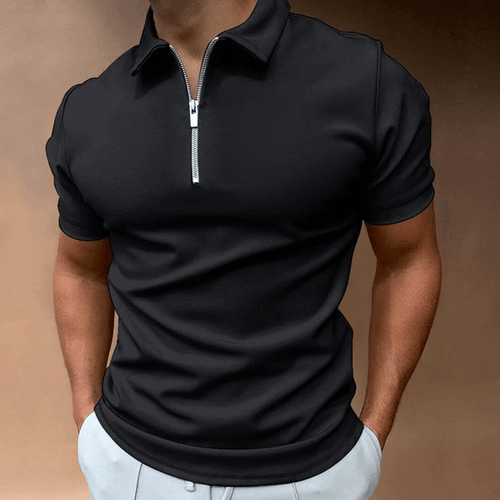 Echoarchiv | Herren Polo Shirt Polo mit Reißverschluss und Kragen Klassisches Design & Elegant