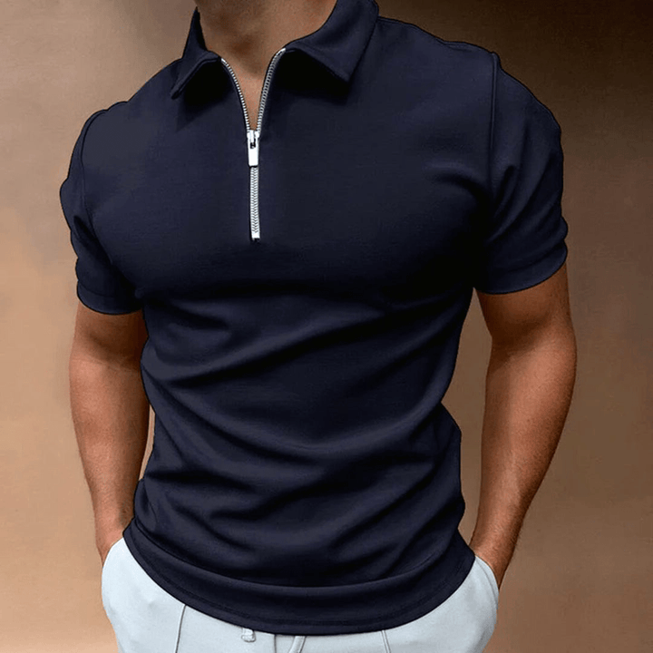 Echoarchiv | Herren Polo Shirt Polo mit Reißverschluss und Kragen Klassisches Design & Elegant