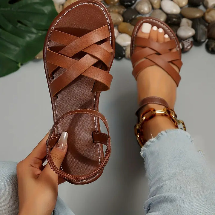 Echoarchiv | Geflochtene Flache Sandalen