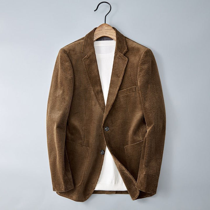 Echoarchiv | Herren Cordhosenjacke – Eingekerbter Revers, Smart Casual Blazer
