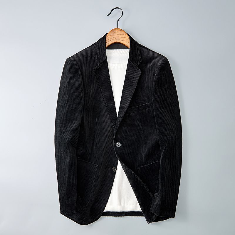 Echoarchiv | Herren Cordhosenjacke – Eingekerbter Revers, Smart Casual Blazer