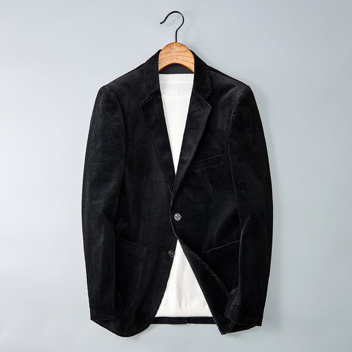 Echoarchiv | Herren Cordhosenjacke – Eingekerbter Revers, Smart Casual Blazer