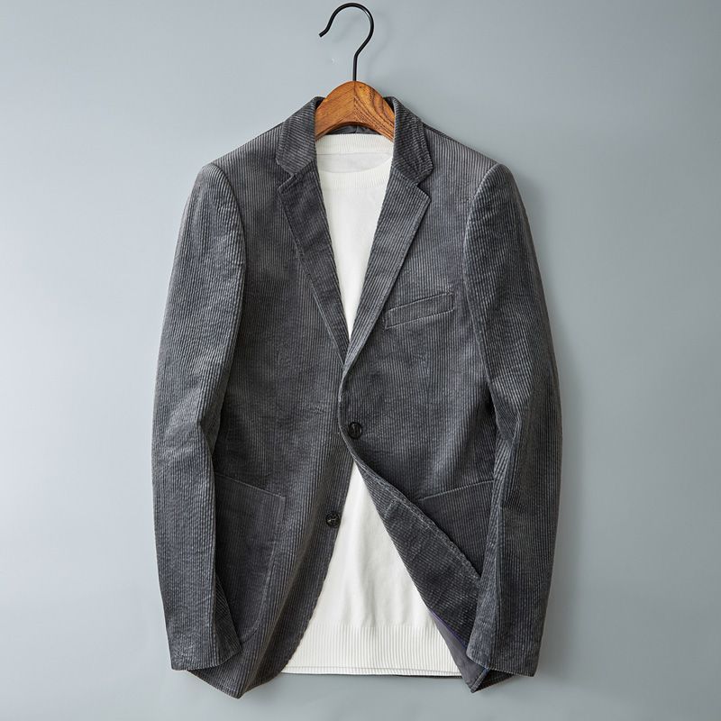 Echoarchiv | Herren Cordhosenjacke – Eingekerbter Revers, Smart Casual Blazer