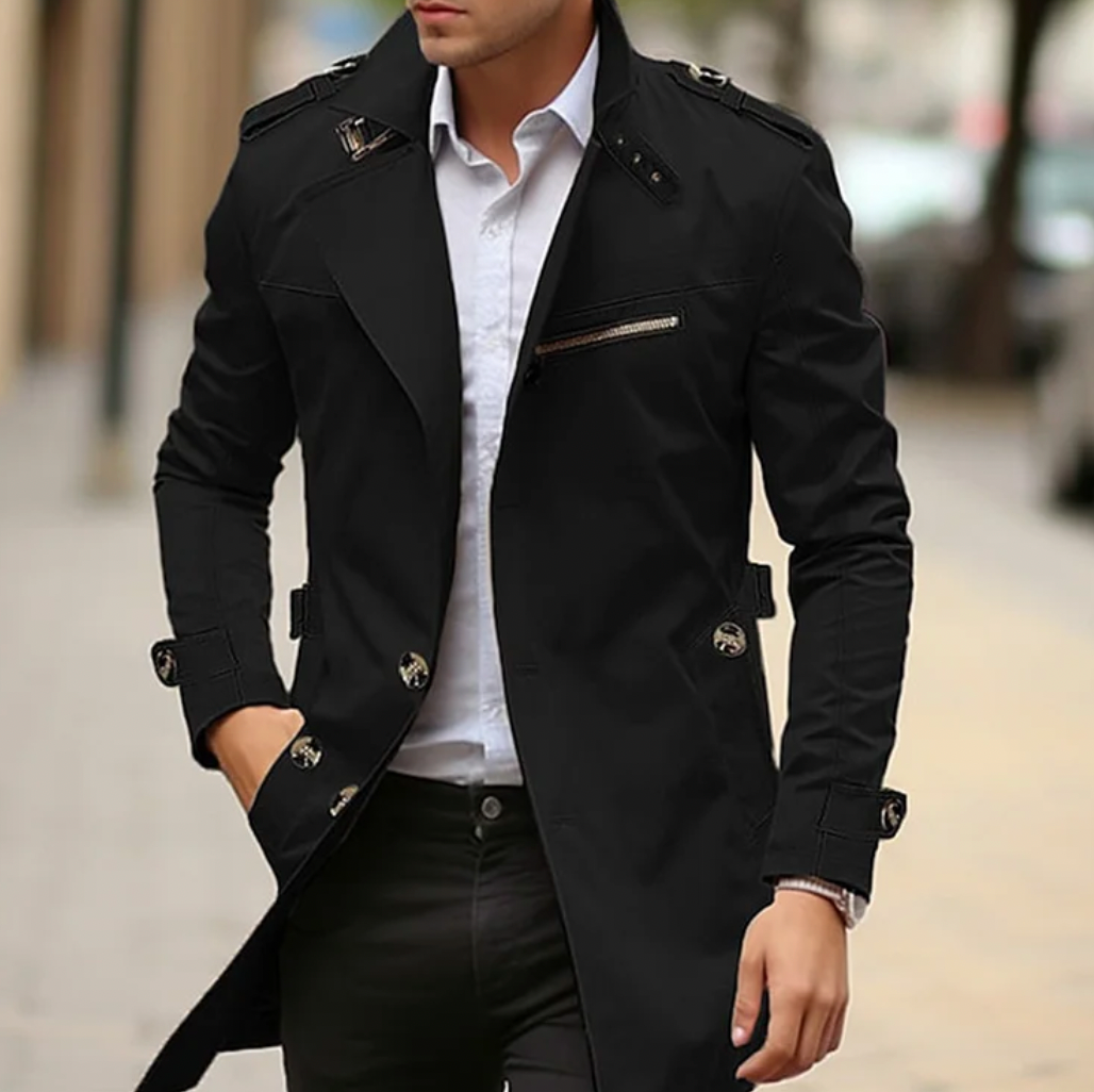 Echoarchiv | Herren Premium Baumwolle Trenchcoat - Stylische Frühlingsoberbekleidung