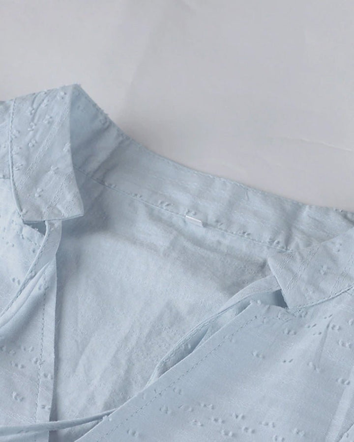 Echoarchiv | Entspanntes Boho-Hemdkleid mit V-Ausschnitt für Damen
