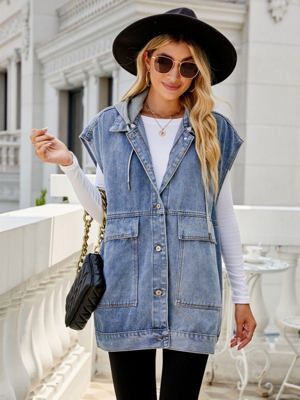 Echoarchiv | Neues Denim-Weste Sommermode-Trend Denim Ärmellose Weste
