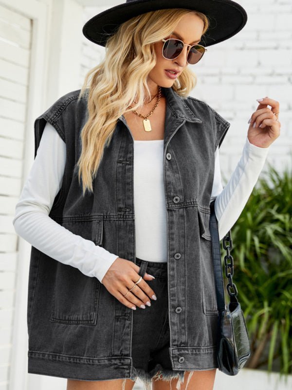 Echoarchiv | Neues Denim-Weste Sommermode-Trend Denim Ärmellose Weste