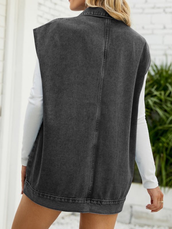 Echoarchiv | Neues Denim-Weste Sommermode-Trend Denim Ärmellose Weste