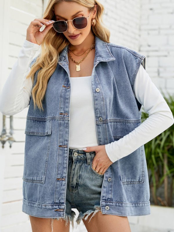 Echoarchiv | Neues Denim-Weste Sommermode-Trend Denim Ärmellose Weste