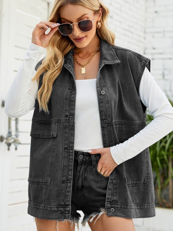 Echoarchiv | Neues Denim-Weste Sommermode-Trend Denim Ärmellose Weste