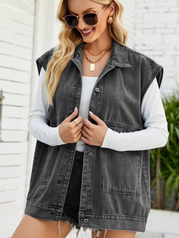 Echoarchiv | Neues Denim-Weste Sommermode-Trend Denim Ärmellose Weste