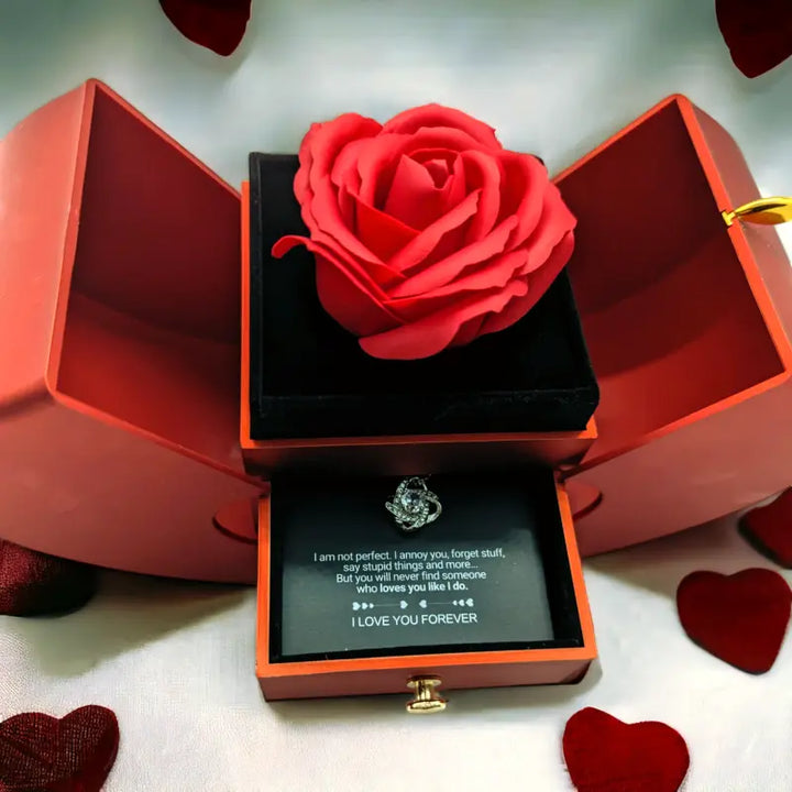 Echoarchiv Liebe Halskette Luxus Rose Box