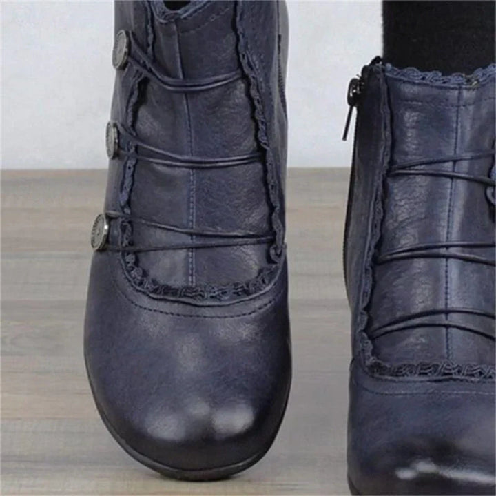 Damen Viktorianische Schnür-Stiefeletten mit Spitzenbesatz – Seravelle