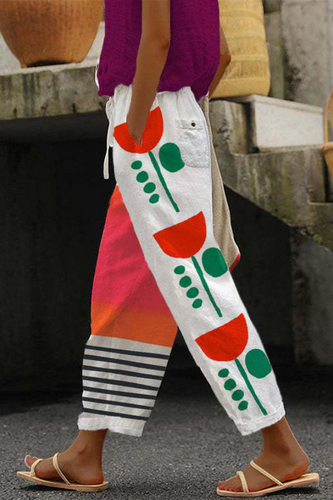 Echoarchiv | Casual Unique Printed Button Pocket Pants