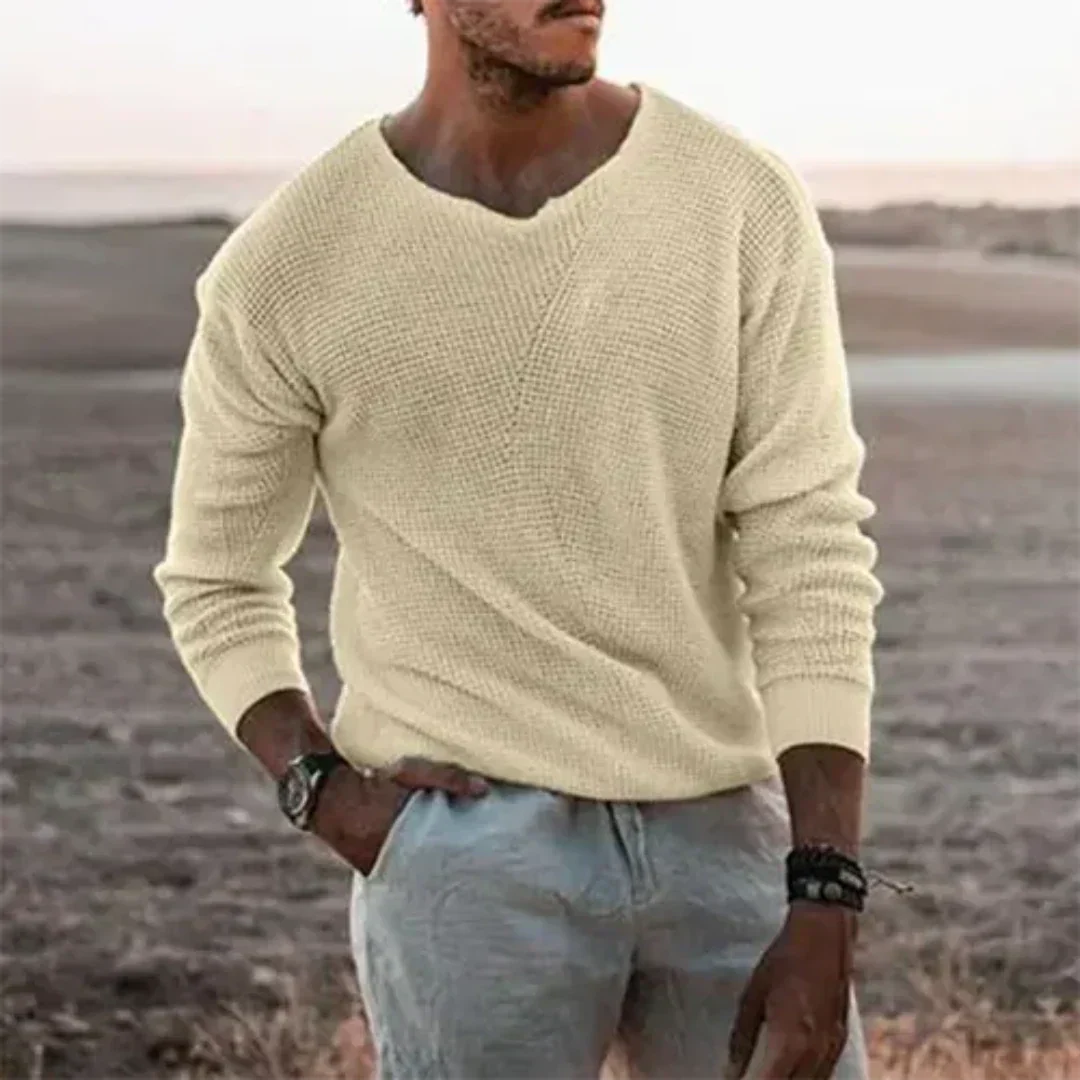 Echoarchiv | Wärmer Herren Strickpullover mit langen Ärmeln