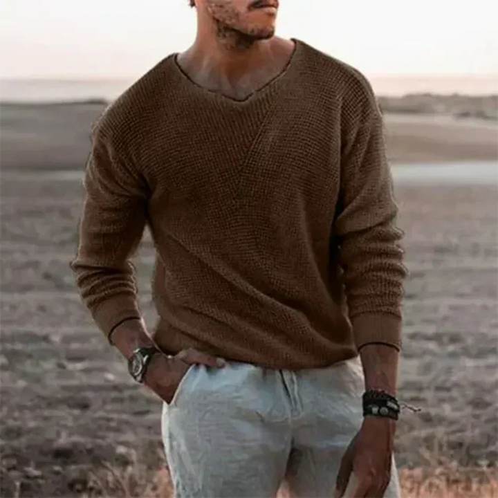 Echoarchiv | Wärmer Herren Strickpullover mit langen Ärmeln