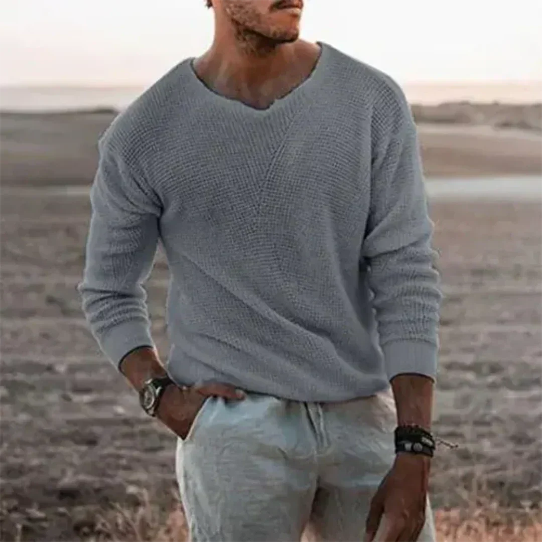 Echoarchiv | Wärmer Herren Strickpullover mit langen Ärmeln