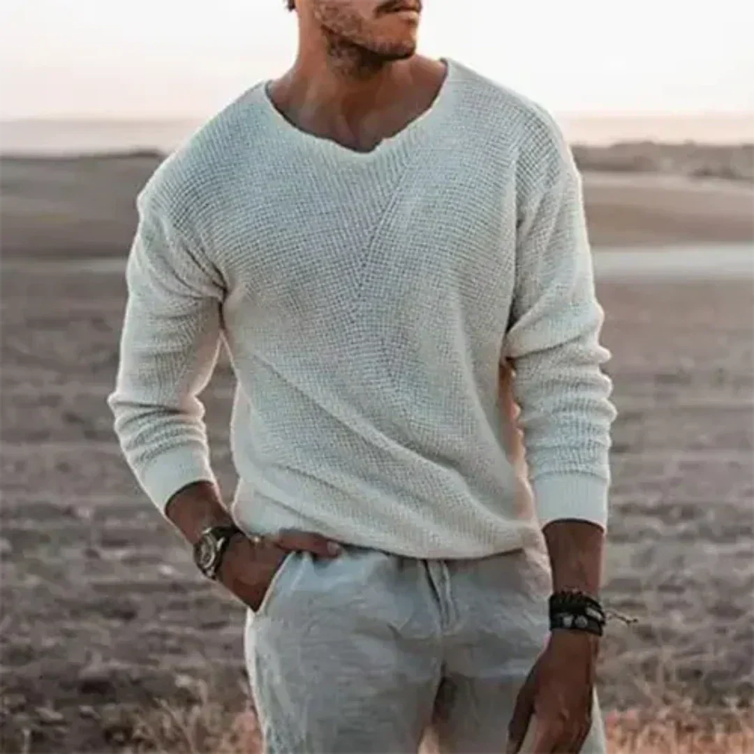 Echoarchiv | Wärmer Herren Strickpullover mit langen Ärmeln
