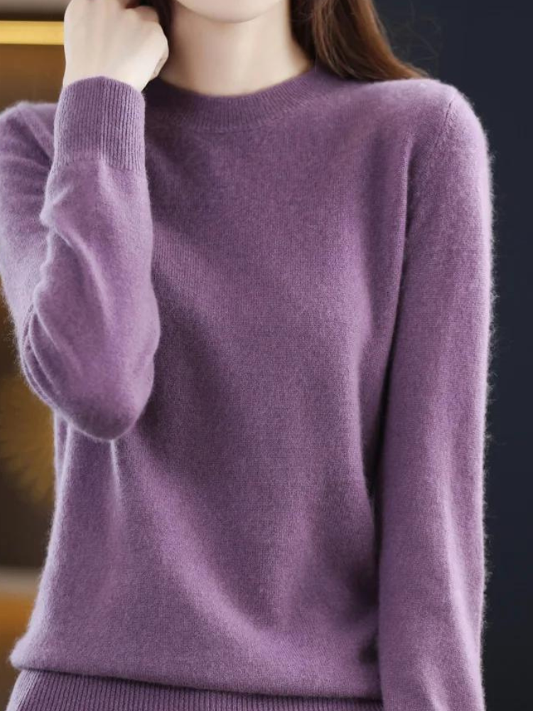 Bequemer Wollpullover mit langen Ärmeln – Mavelle