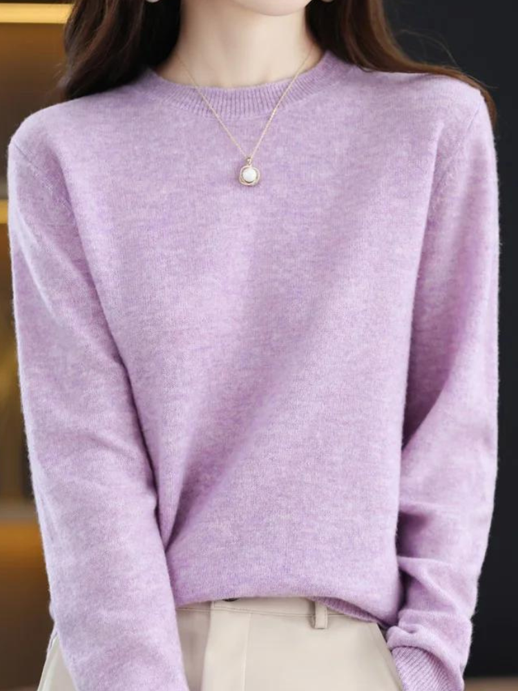 Bequemer Wollpullover mit langen Ärmeln – Mavelle